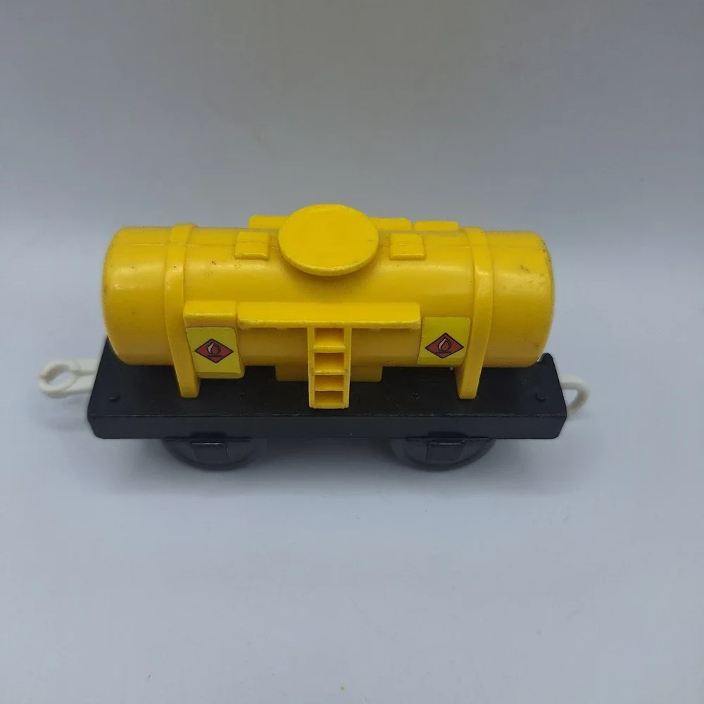 Fuel Tanker Car Toy Train Wagon Yellow Black Hazard Symbol Vintage Replacement